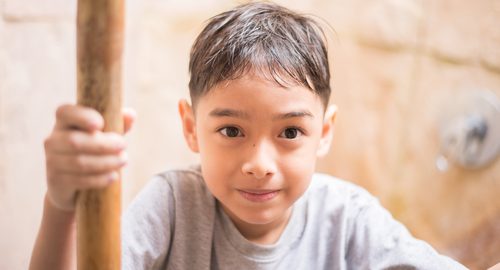 boy on ladder