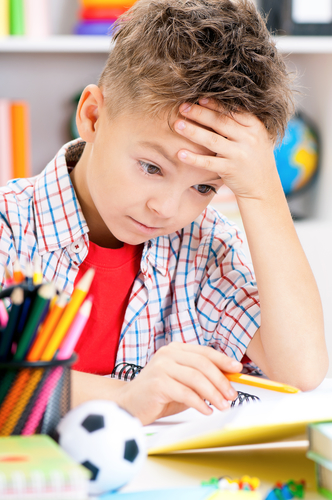 boy doing homework