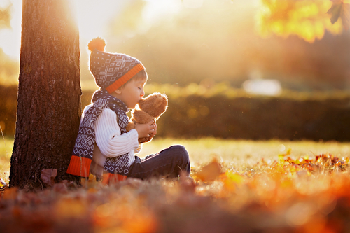 boy with teddy bear