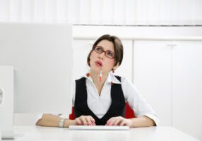 woman on computer